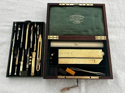 Cassette d'instruments de dessin et de Mathématiques 1859 - Lerebours & Secretan - Photo 1/4