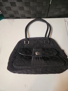 BOLSO DE HOMBRO VERA BRADLEY TURNLOCK BOLSO NEGRO MICROFIBRA ASAS DOBLES - Imagen 1 de 16