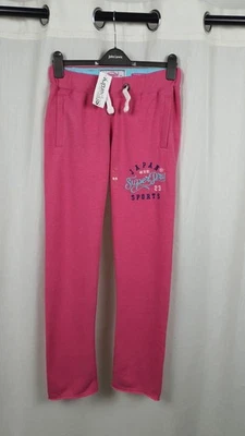 Superdry Applique Slim Non Cuffed Joggers Paloma Pink Size S Rrp £64 CR059 BB 20 - Image 1 of 4