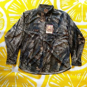 Duxbak Mens Large Micro Warp-Knit Camo Shirt Button up Realtree - Picture 1 of 5