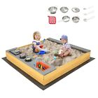 Sandkasten aus Massivholz Sandbox Sandkiste mit Kinderküche inkl. Bodenplane