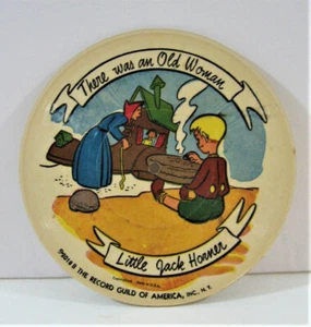 Vintage 6 1/2" Picture Record Guild of America Little Jack Horner & Jack Spratt - Picture 1 of 2