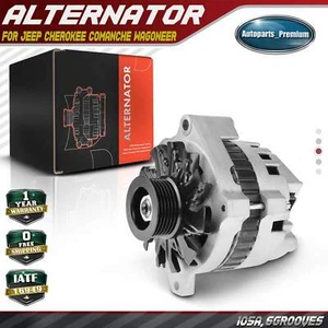 Alternator for Jeep Cherokee Comanche Wagoneer 105A 12V CW 6-Groove Pulley 2.5L - Picture 1 of 9