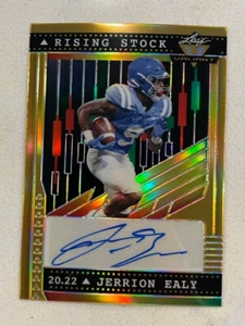 JERRION EALY Ole Miss 2022 Leaf Valiant Football GOLD Prismatic AUTO # 1/1 - Picture 1 of 2