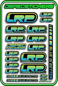 LRP ESC MOTOR BRUSHLESS RC 1/10 1/8 STICKERS LIPO BUGGY CAR DECAL BLUE YELLOW B - Picture 1 of 8