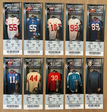 2012 NFL NEW YORK GIANTS FULL TICKETS HOME SEASON 10 TIX Steelers Packers Eagles Cover