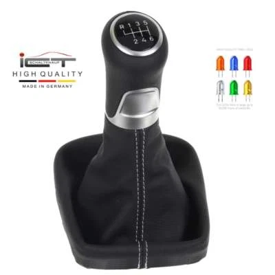 ICT pomello de cambio LED pelle per Audi A3 Typ 8V filetto argento B44 - Immagine 1 di 4