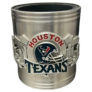 Houston Texans NFL Metal Insulated Beer Can Koozie Stainless Steel 3D Skyline - Picture 1 of 7