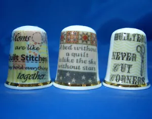 Birchcroft China Fingerhut -- Dreierset -- Quilt-Gedanken - Bild 1 von 2