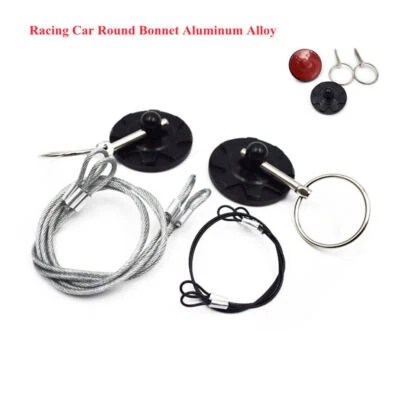 Refitted Car Racing Sport Bonnet Hood Pin Lock Latch Alloy Appearance Kit Black - Image 1 of 4
