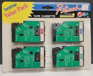 Brother P Touch TC-60Tape Cassette 4 pack Orange Blue Red Green Labels TC-60 New - Picture 1 of 2