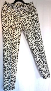 DOLCE & GABBANA BLACK/WHITE FLORAL SILK PANTS FRONT PACKETS SIZE 40 1803KO - Picture 1 of 10