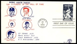 1983 Babe Ruth FDC Top Pitchers In the Hall of Fame EvansCraft Cachet-White - Picture 1 of 2