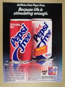 1985 Pepsi Free Soda Vintage Druck Werbung - Bild 1 von 1