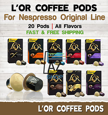 L'OR Coffee 20 Pods Capsules LOR Compatible With Nespresso Original Line FLAVORS • 33.95$