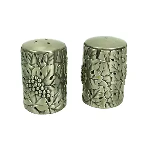 Shaker Sale Pepe Peltro L'Argentiere Argento Italia Vintage Vino Paese Foglia Uva - Foto 1 di 4