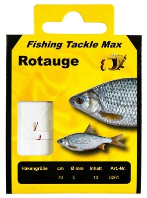 FISHING TACKLE MAX FTM Rotaugen Haken Rot gebunden 70 cm Verschiedene Größen
