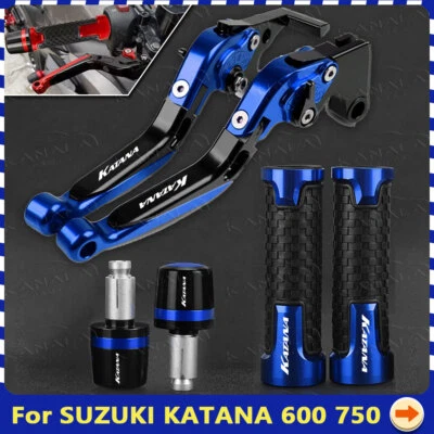 CNC Handle Grips Cap Brake Clutch Levers Accessories For SUZUKI 600 750 KATANA Foto 1 de 4