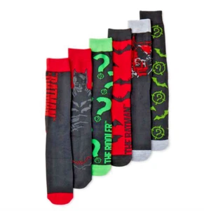 Batman Crew-Socken für Herren, 6er-Pack neu mit Etikett - Bild 1 von 11