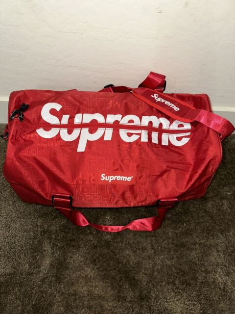 Supreme Nike Leather Duffle Bag Red