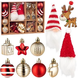 Christbaumschmuck Set 24 Tlg Wichtel Zwerge Baumkugeln Sterne Rentier Anhänger - Bild 1 von 6