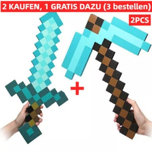 2 PCS Minecraft Schwert Spitzhacke Waffen Modell Figures Spielzeug My World-DE - Bild 1 von 6