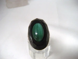 Whitney Kelly WK Silver 925 Black Onyx Malachite Ring Size 9.25 - Picture 1 of 5