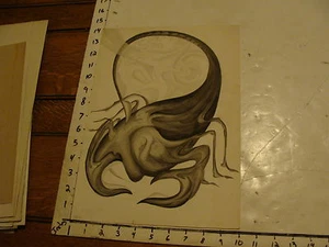 L.H. HART art: trippy ink wash & pencil: SPIDER GHOST CREATURE - Picture 1 of 3