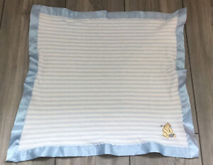 Classic Winnie the Pooh Honey Pot Blue White Striped Lovey Blanket (TINY FLAW)