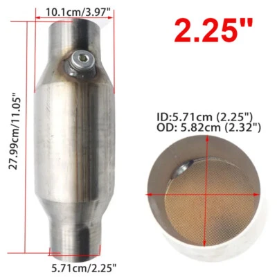 Universal 2.25" Sport Cat Catalytic Converter High Flow 400 Cell Stainless Steel - Image 1 of 4