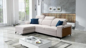 Ecksofa mit Schlaffunktion und Bettkasten Bart I L-Form Sofa mit Lamellen 26 - Bild 1 von 28
