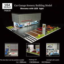 Diorama 1/64 Car Garage Model Lighting Parking Lot Backdrop Display Scene Model