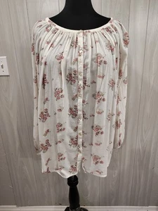 Women's Fairy Cottage Peasant Floral Top Chaps Plus Size 3X Boho Comfort Beach - Picture 1 of 8