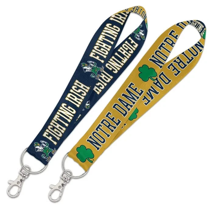 NOTRE DAME FIGHTING IRISH 2 SIDED WRISTLET LANYARD KEYCHAIN 1" WIDTH W/ CLASP - Image 1 of 1