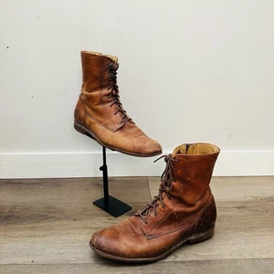 Botas de combate Frye Jamie artesanales de cuero marrón con cordones para mujer talla 11” - Imagen 1 de 13