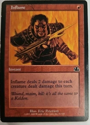 MTG Magic The Gathering Card Inflame Instant Red Prophecy  - Image 1 of 2
