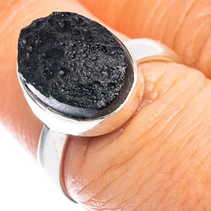 Anillo de tectita talla 6,75 (plata de ley 0,925) - Imagen 1 de 2