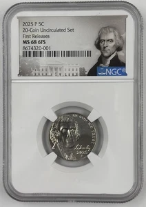 2025 P Jefferson Nickel NGC MS 68 6FS Full Steps MS68 ⭐FIRST RELEASES⭐ TOP POP! - Picture 1 of 2