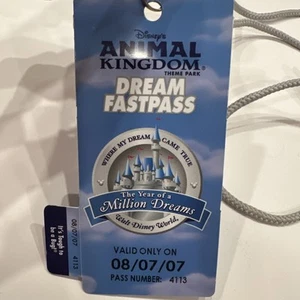 Disney Year of a Million Dreams Dream Fastpass Lanyard 8/7/2007 Used - Picture 1 of 8