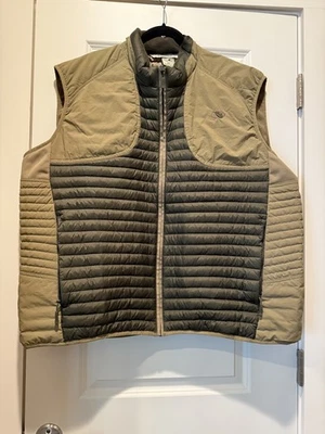 Macks Prairie Wings Duck Down Insulated Vest Men’s 3XL  Zip Pockets Green Tan  - Image 1 of 4