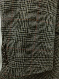 Ralph Lauren Men's 44L Olive Wool Tweed Jacket Sport Coat Glen Plaid Red Check - Picture 1 of 24