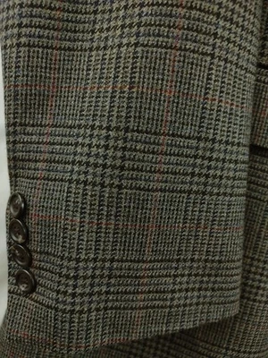 Ralph Lauren Men's 44L Olive Wool Tweed Jacket Sport Coat Glen Plaid Red Check - Image 1 of 4