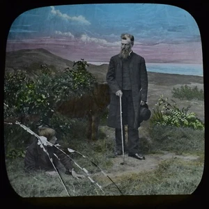 GEPLATZTES magisches Laternendia FREUNDLOSER BOB NR2 UM 1880 FOTO VIKTORIANISCHE SCHAUSPIELER - Bild 1 von 2