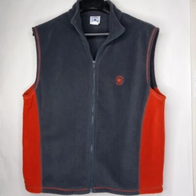 Chaleco polar Converse All Star Chuck Taylor para hombre grande sin mangas gris naranja  Foto 1 de 4