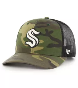 Sombrero ajustable con cierre a presión para camionero camuflado marca Seattle Kraken '47 - Imagen 1 de 2