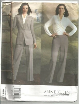 Vogue Sewing Pattern 2759, Anne Klein Jacket, Top and Pants, Size 6 - 10, Uncut - Image 1 of 2