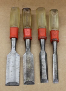 4 Vintage Stanley Holz Meißel - 1 1/4", 1", 3/4", 1/2", MADE IN U.S.A. - Bild 1 von 6