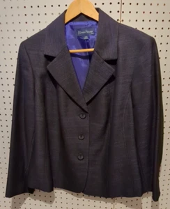 Evan Picone Womens Suit Jacket Blazer 18W Purple Button - Picture 1 of 4