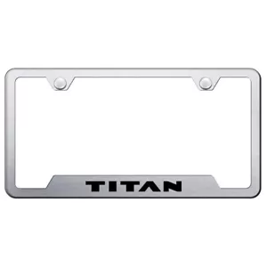 Marco de matrícula Nissan Titan - Marco recortado grabado con láser - Cepillado - Imagen 1 de 1