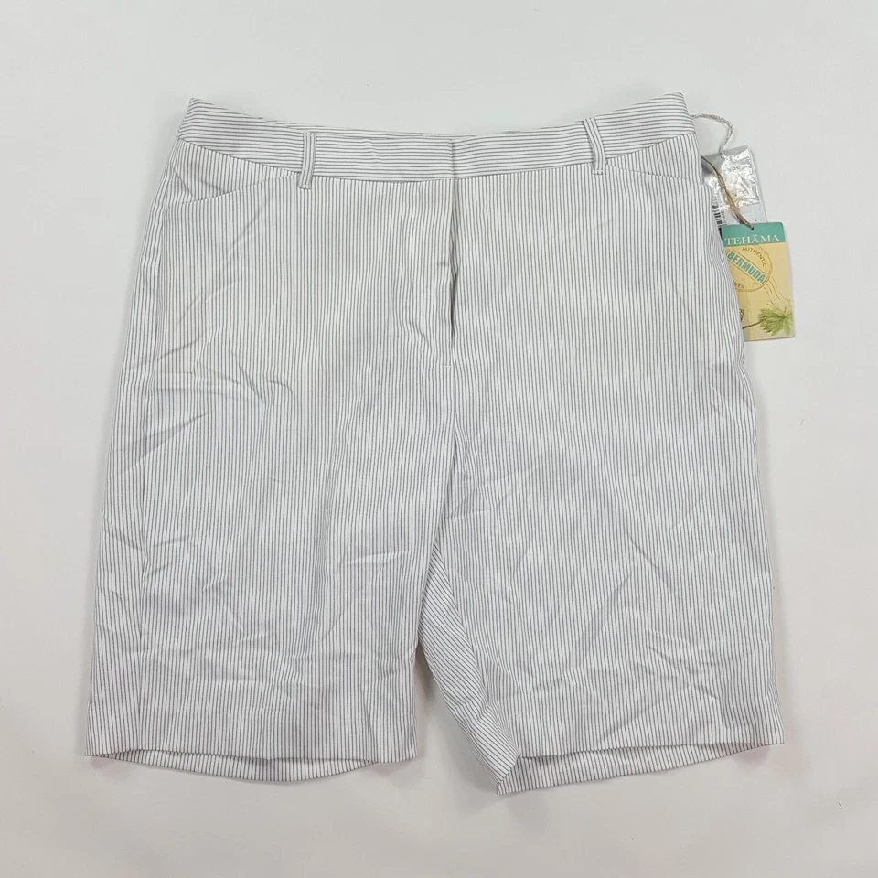 Tehama Striped Bermuda Women's Size 14 Preppy Golf Tennis Outdoor Shorts Casual - Изображение 1 из 4